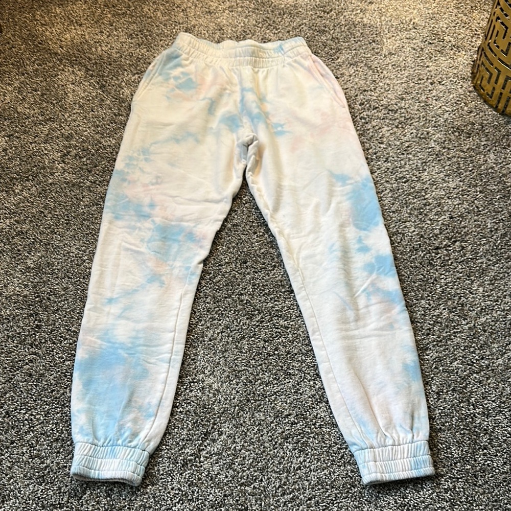 Frankie's Bikinis Blue and Pink Tie-Dye Joggers
